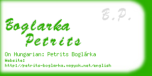 boglarka petrits business card